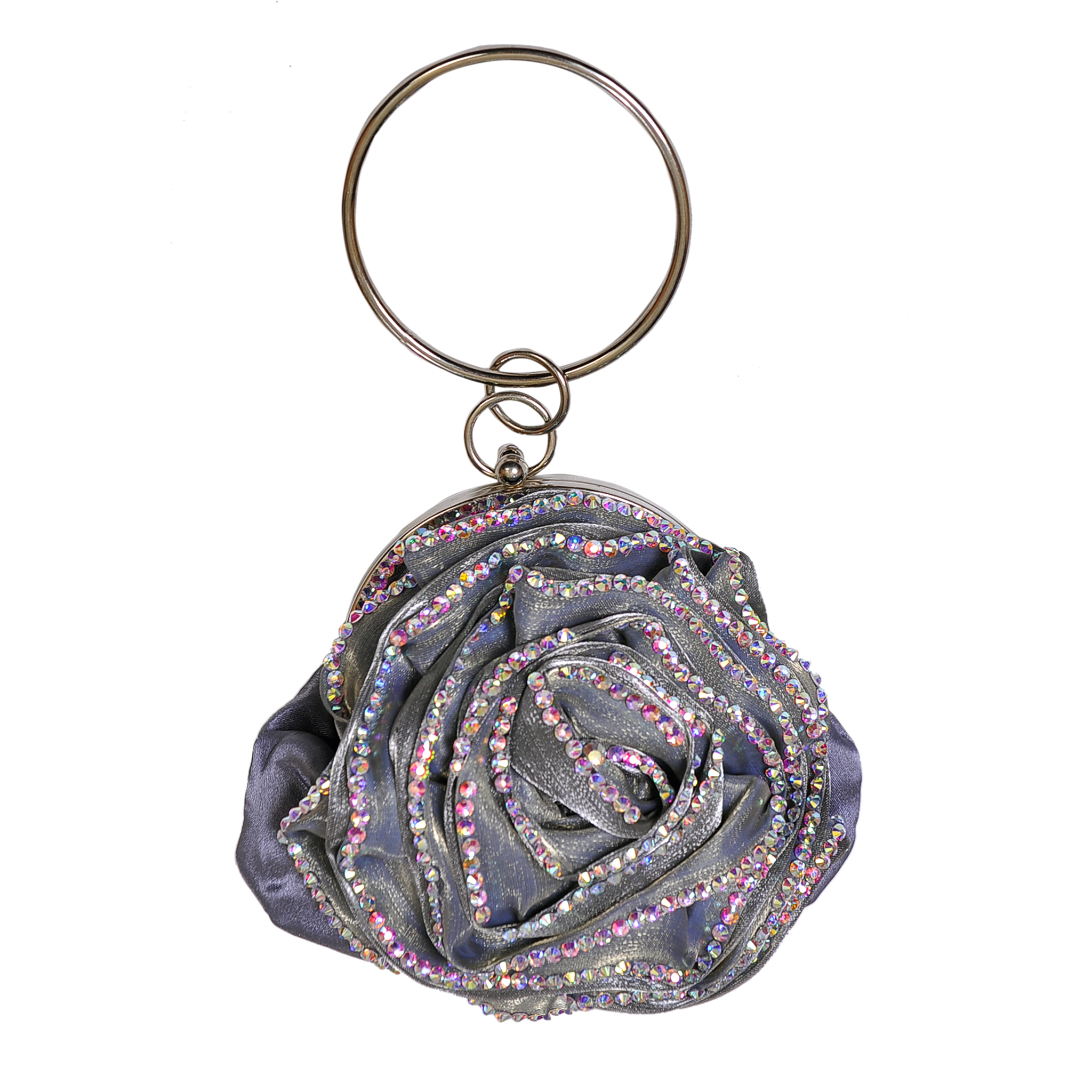 Grey Floral Soirée Clutch  - fosousss